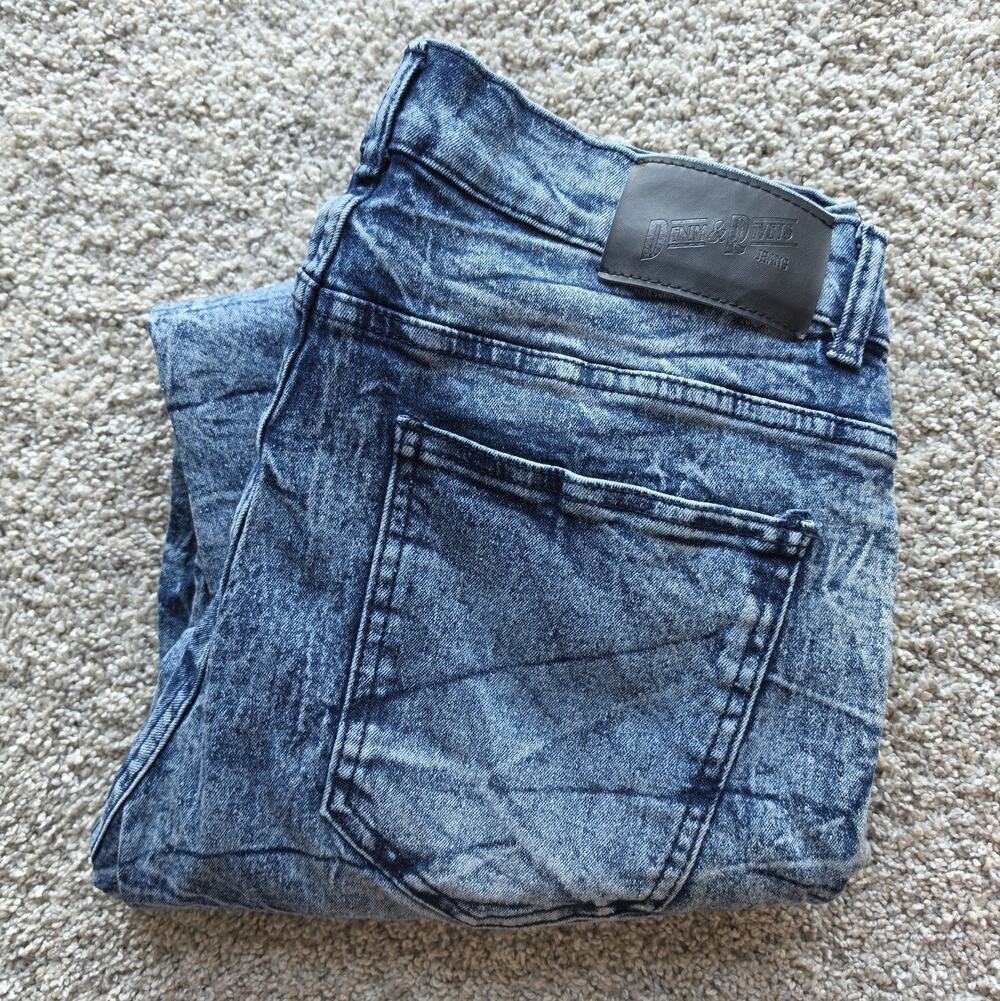 Denim & Rivets Acid Wash Denim Jeans - Mens Sz 34x30 Slim Straight Stretch